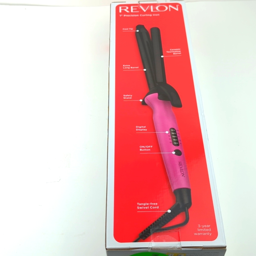 Revlon Pink and Black Easy Heat 1" Curling Iron Open Box Inspected - Picture 2 of 5